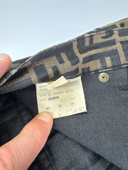 Vintage Fendi FF Monogram Pants Brown EU37