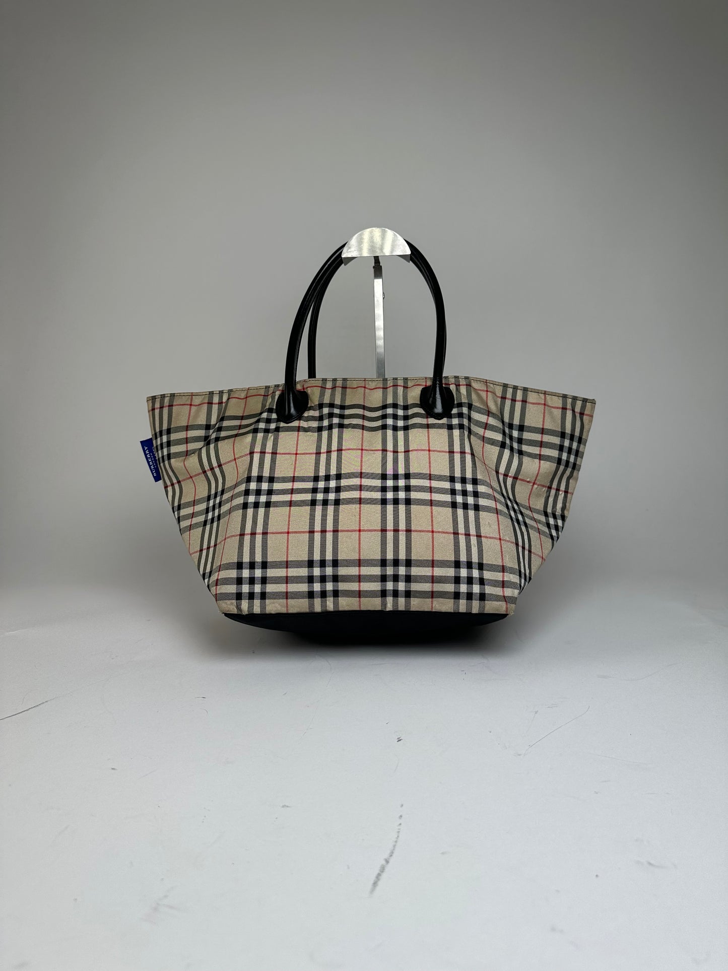 Vintage Burberry Canvas Nova Check Hand Bag beige black