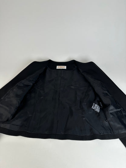 Vintage Givenchy Wool Blazer Short Coat Black M