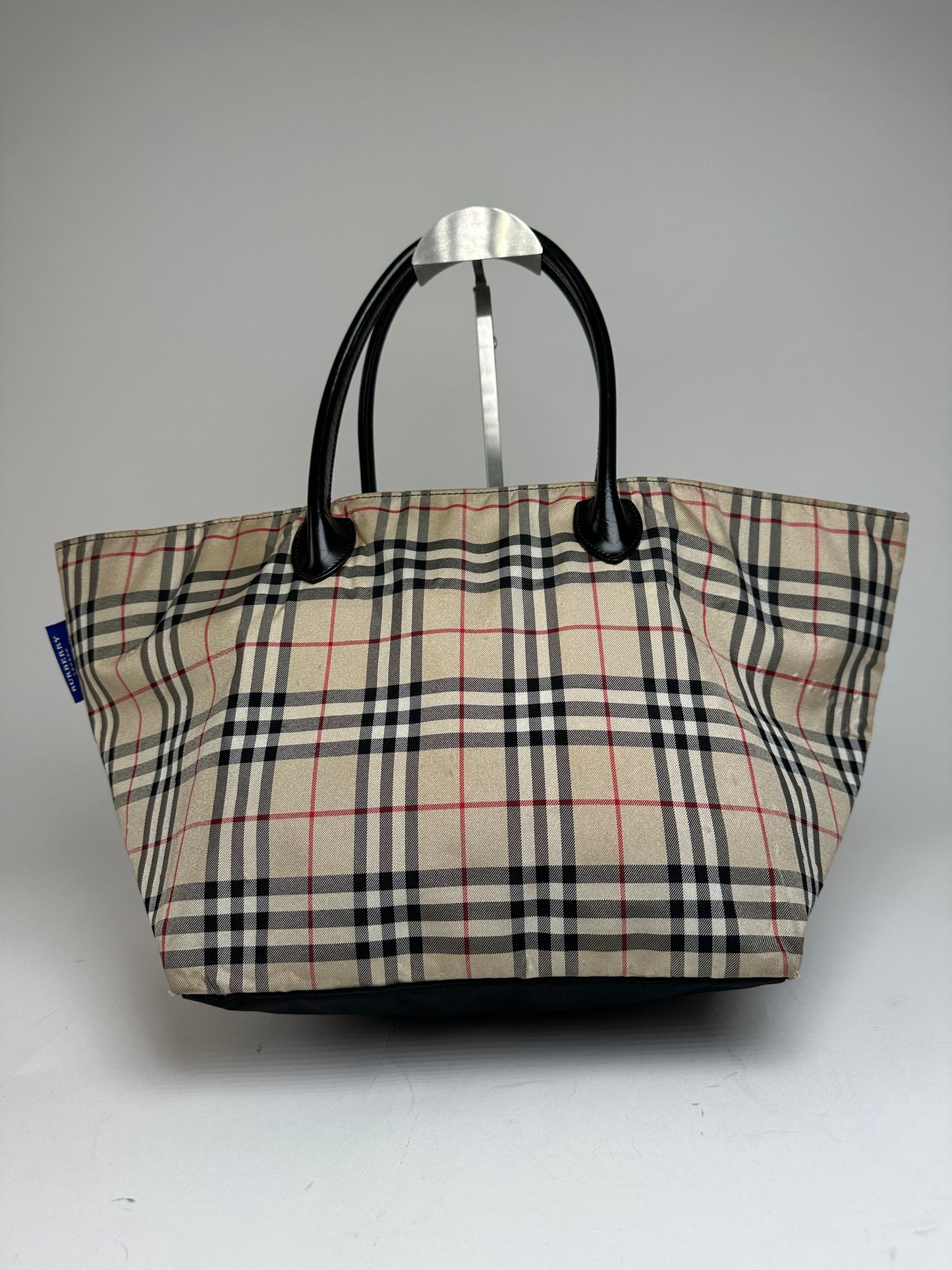 Vintage Burberry Canvas Nova Check Hand Bag beige black