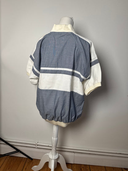 Vintage Dior Mens Short - Sleeve Jacket Blue White L