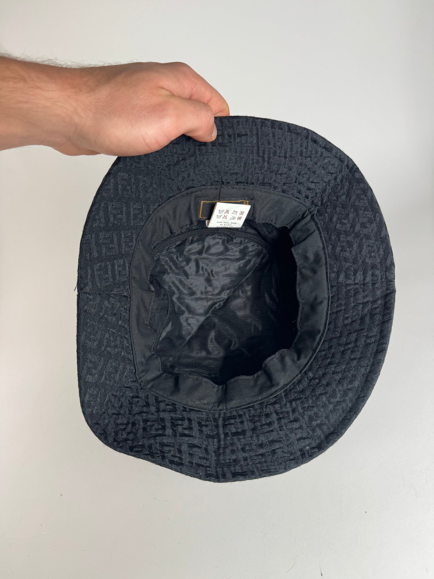 Vintage Fendi Monogram Bucket Hat Black