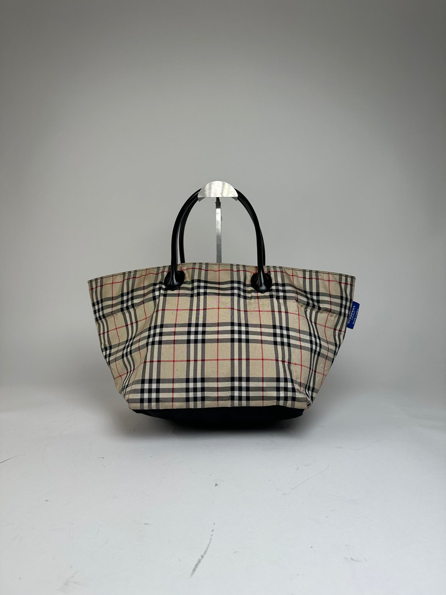 Vintage Burberry Canvas Nova Check Hand Bag beige black