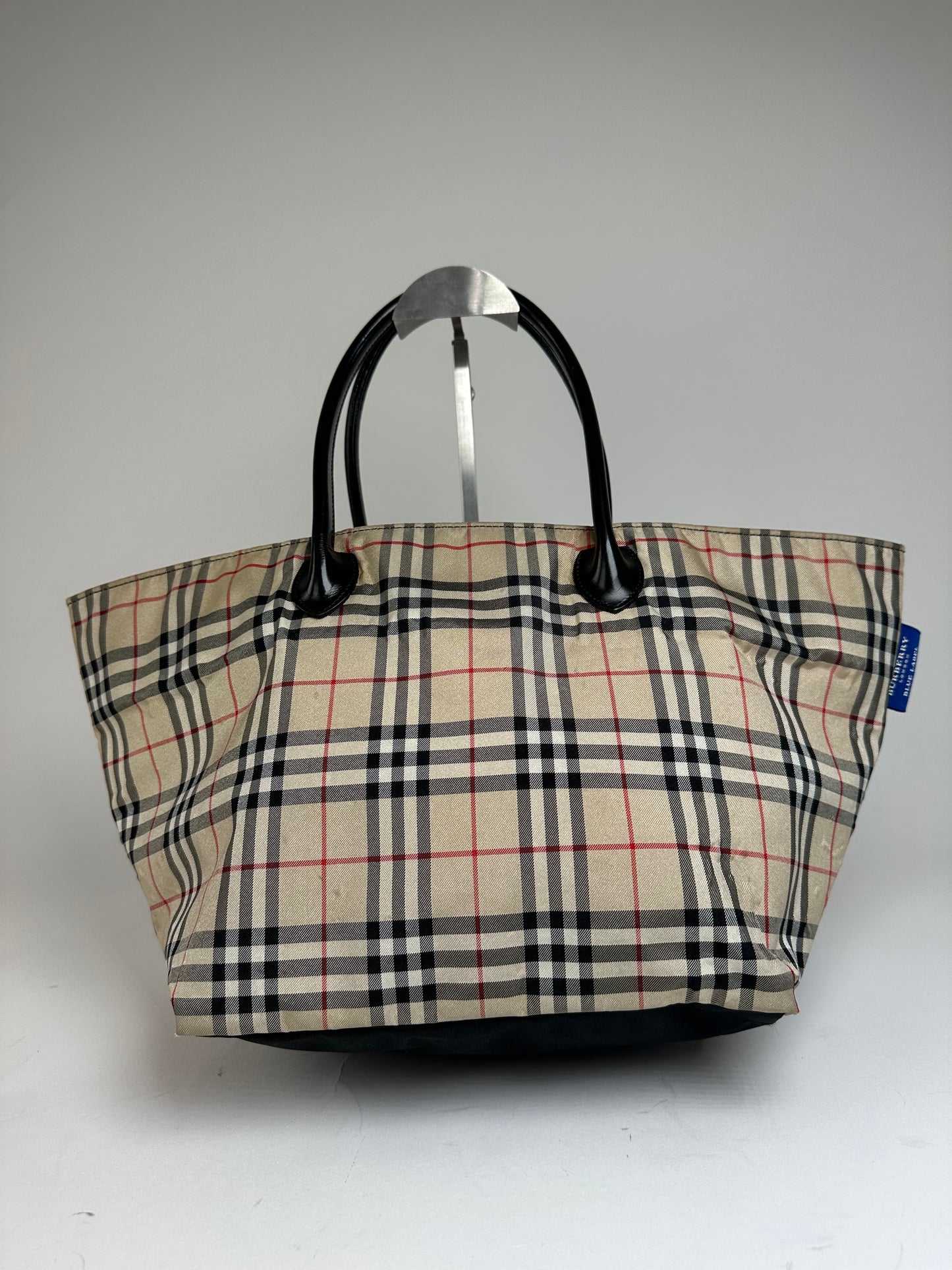 Vintage Burberry Canvas Nova Check Hand Bag beige black