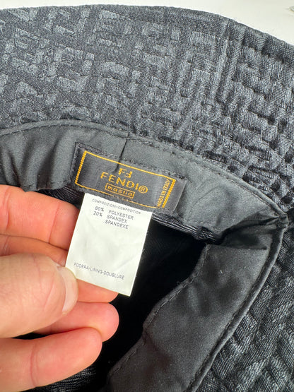 Vintage Fendi Monogram Bucket Hat Black