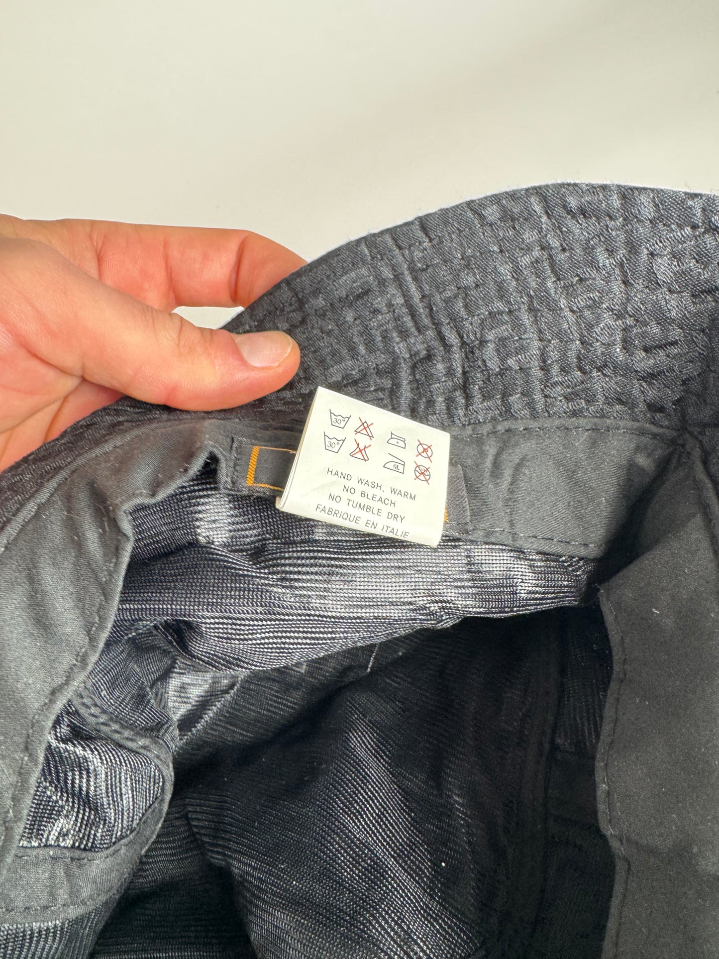 Vintage Fendi Monogram Bucket Hat Black