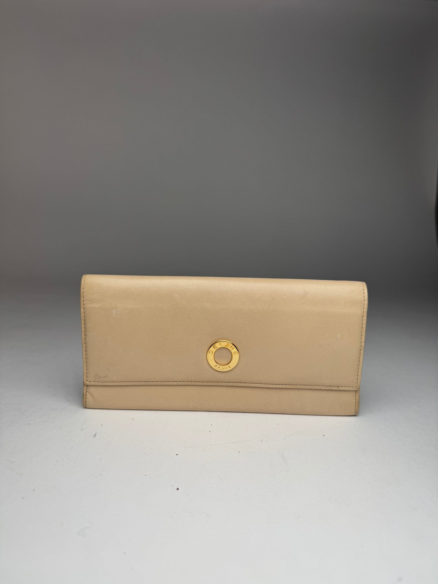 Vintage Celine Paris Leather wallet white
