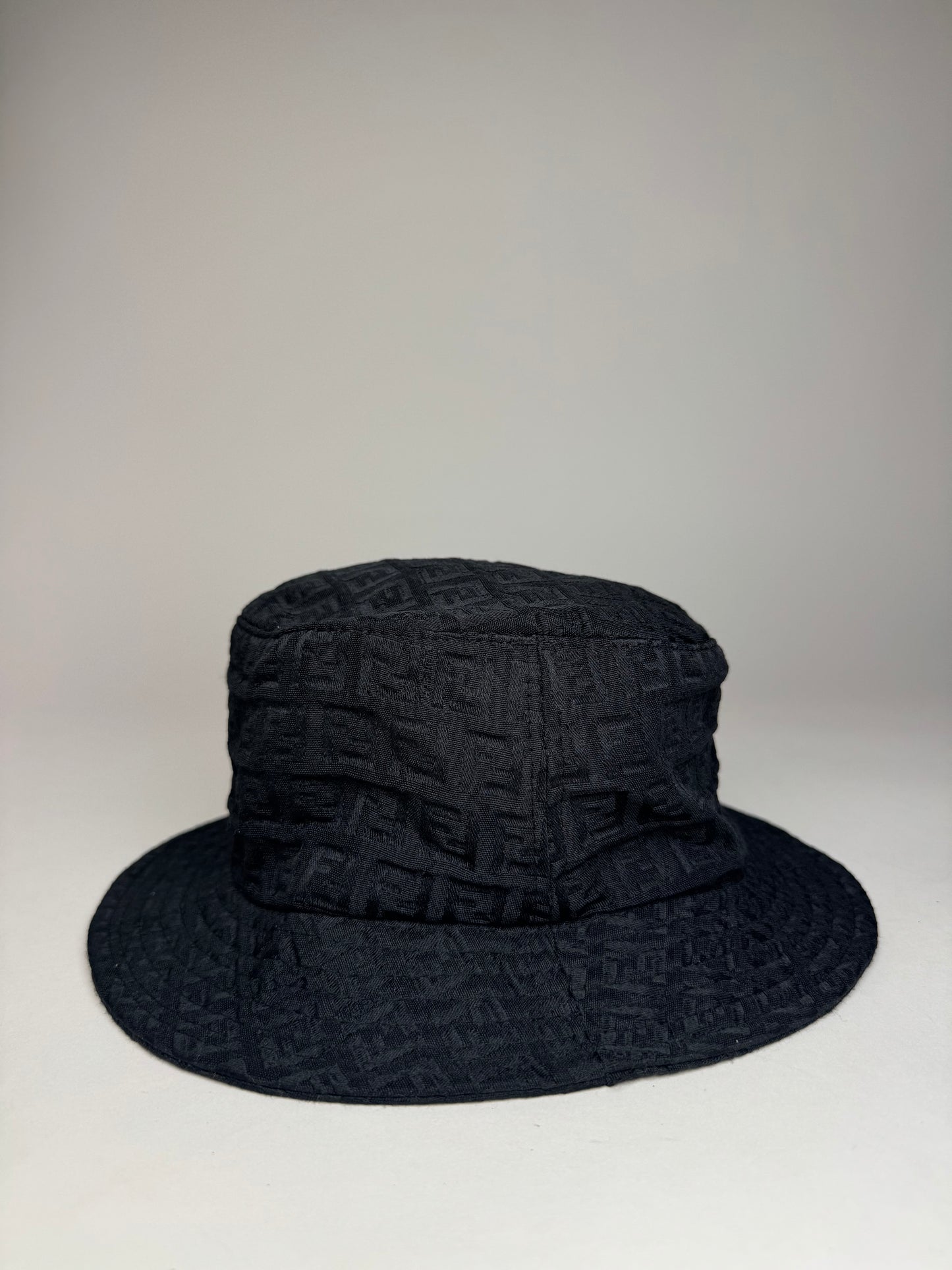 Vintage Fendi Monogram Bucket Hat Black