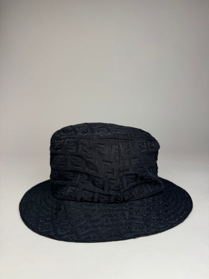Vintage Fendi Monogram Bucket Hat Black