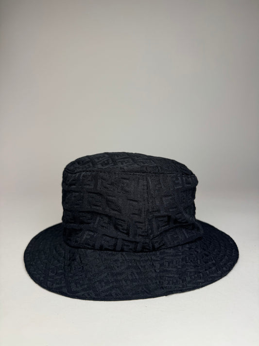Vintage Fendi Monogram Bucket Hat Black