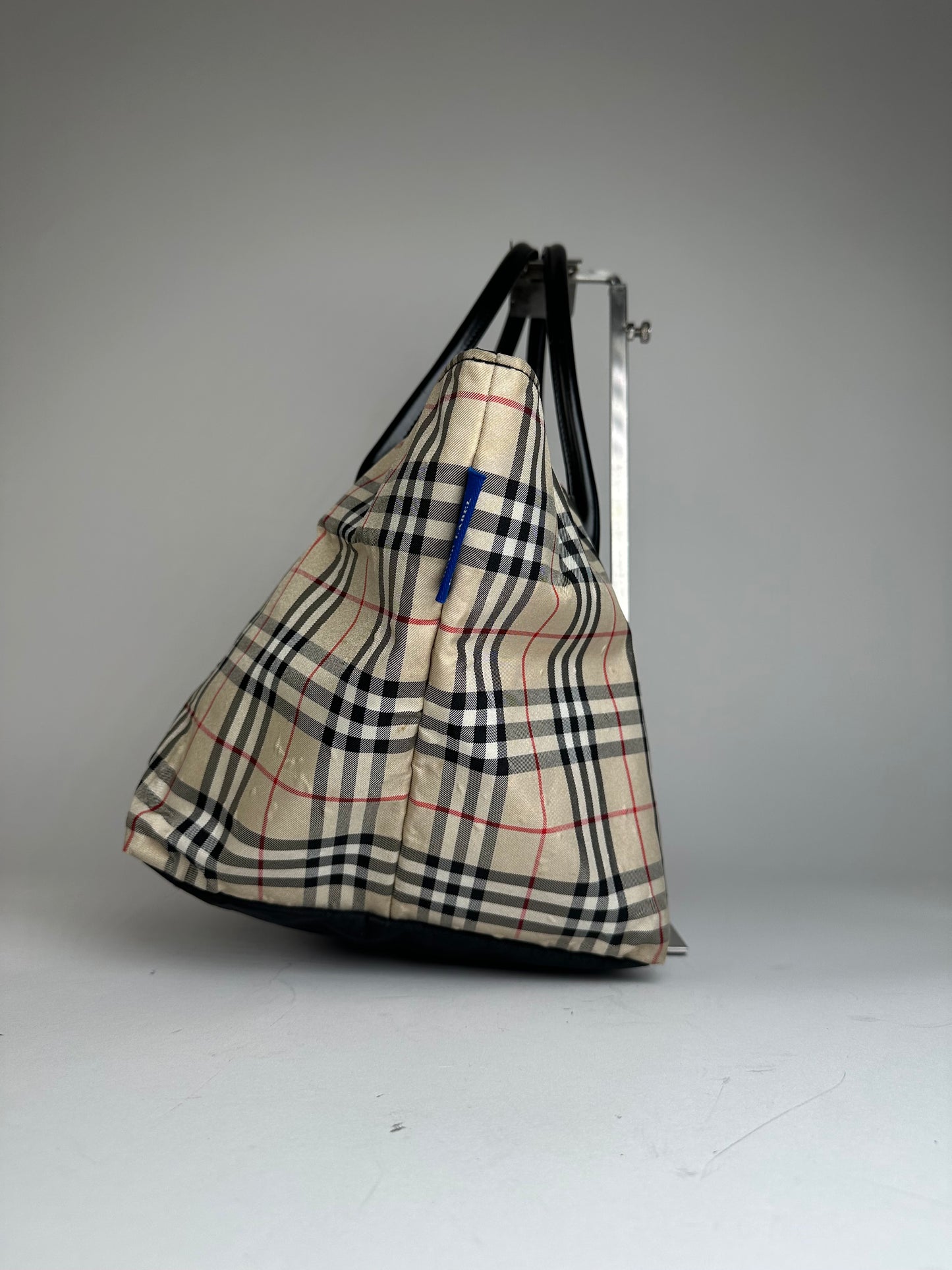 Vintage Burberry Canvas Nova Check Hand Bag beige black