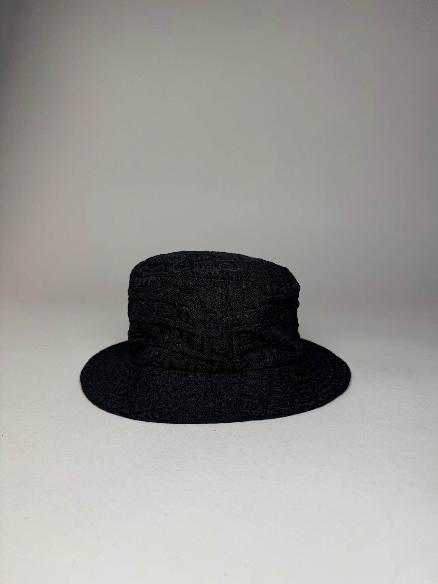 Vintage Fendi Monogram Bucket Hat Black