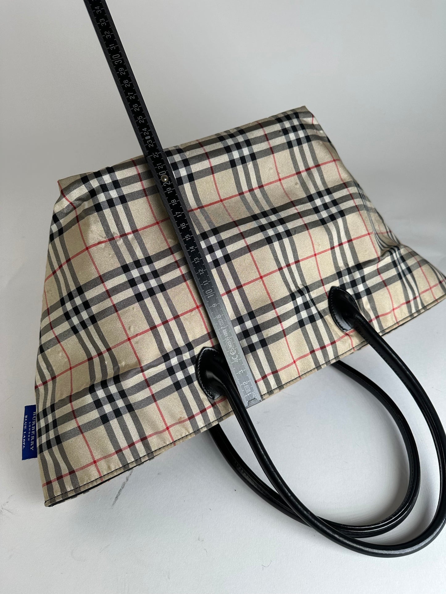 Vintage Burberry Canvas Nova Check Hand Bag beige black