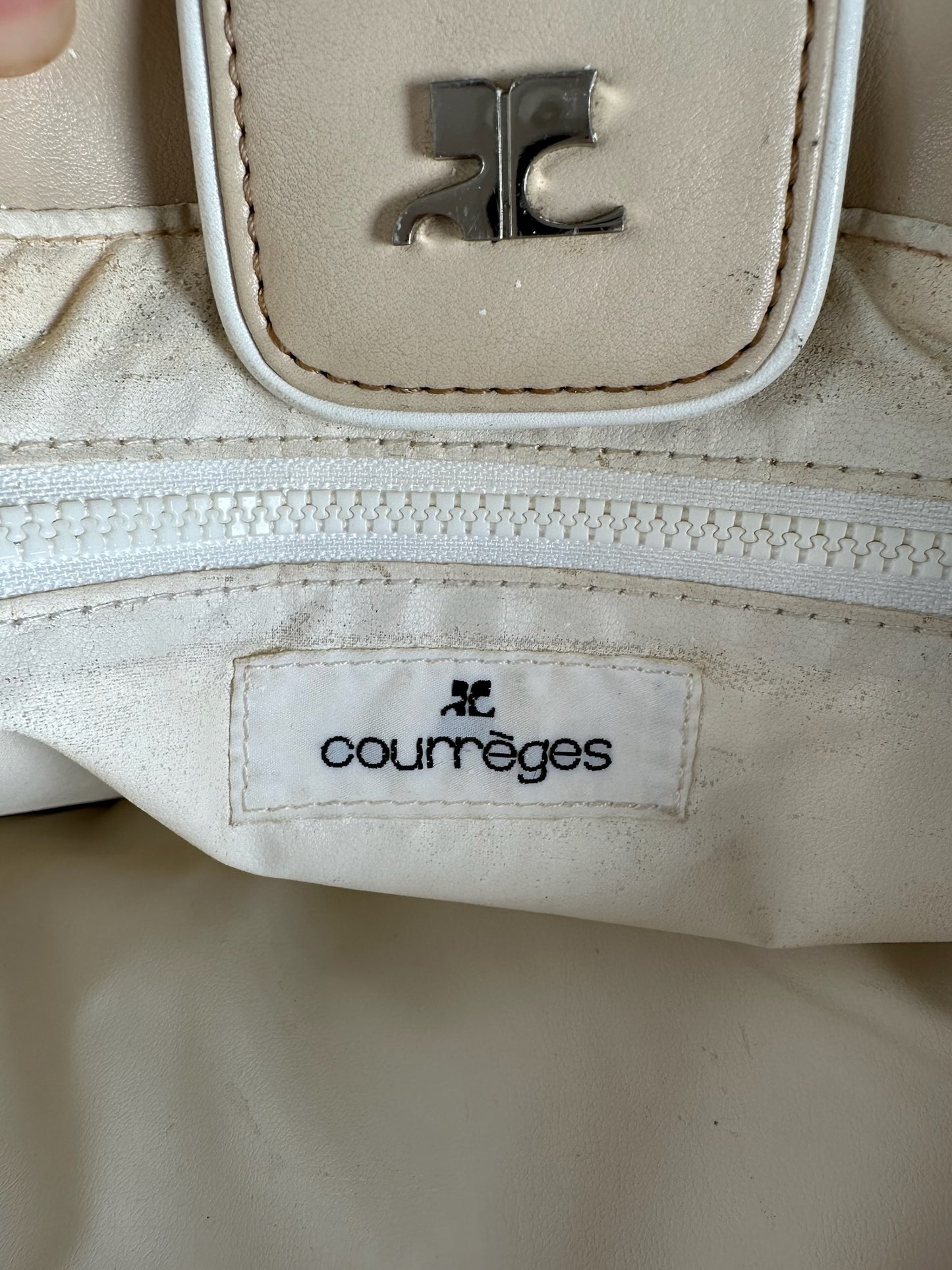 Vintage Courreges Leather Bag Beige