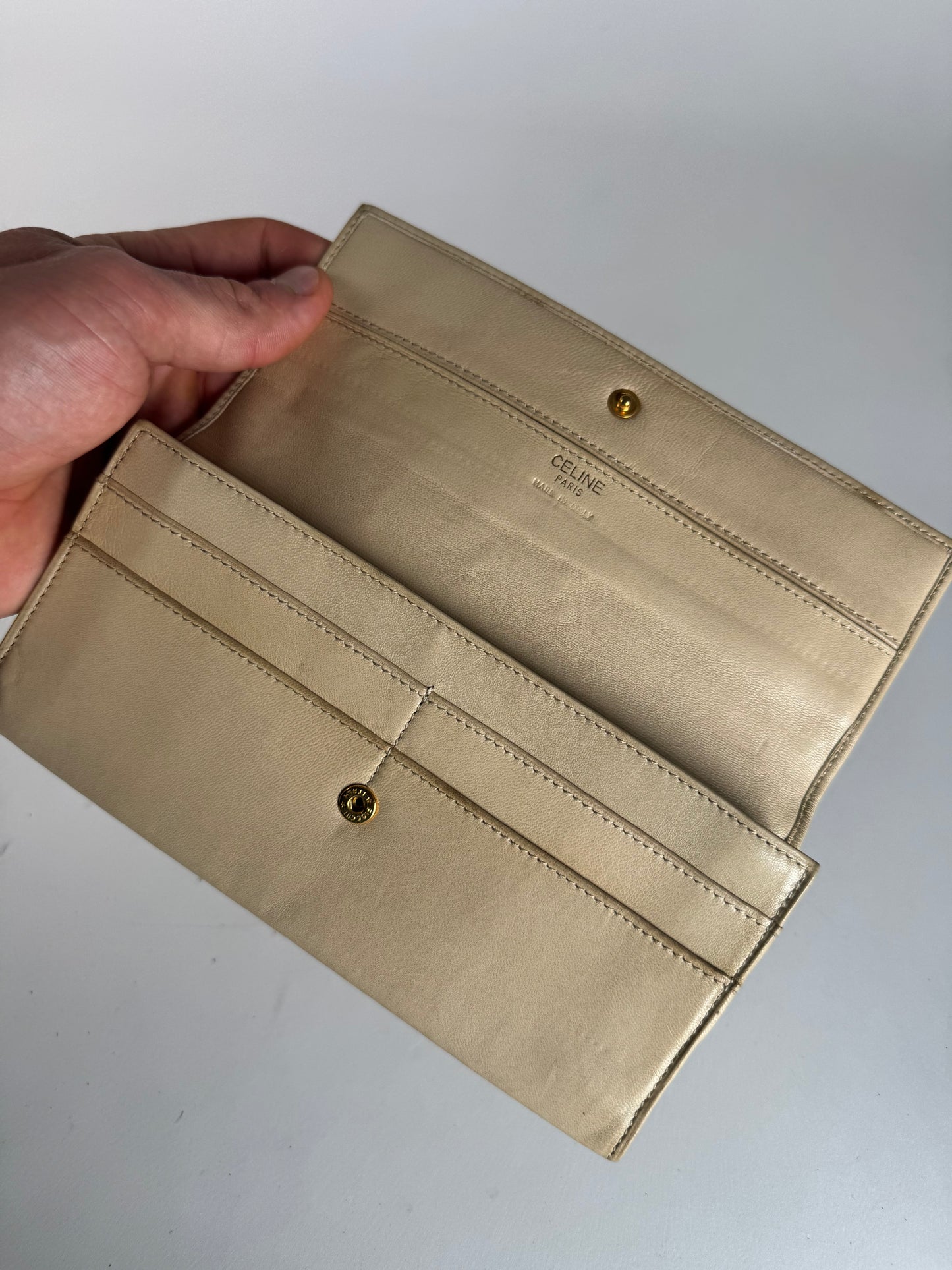 Vintage Celine Paris Leather wallet white