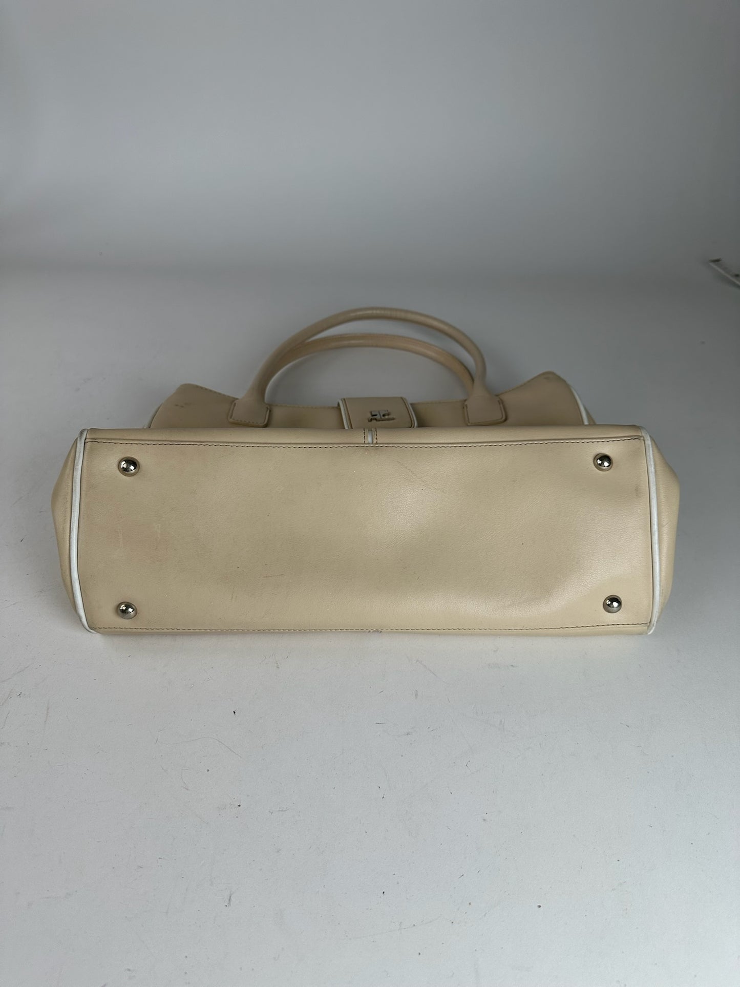 Vintage Courreges Leather Bag Beige