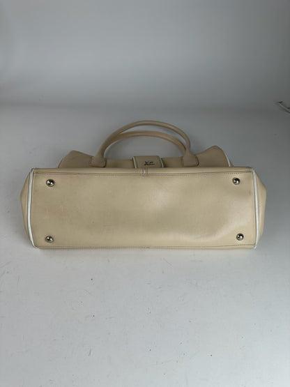 Vintage Courreges Leather Bag Beige
