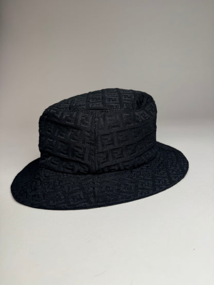 Vintage Fendi Monogram Bucket Hat Black