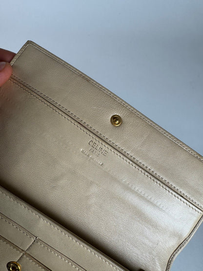 Vintage Celine Paris Leather wallet white
