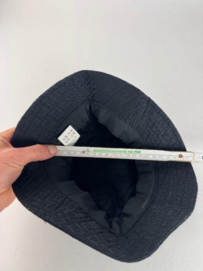 Vintage Fendi Monogram Bucket Hat Black