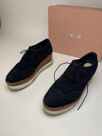Vintage Miu Miu Suede Sneaker Navy Brown EU40