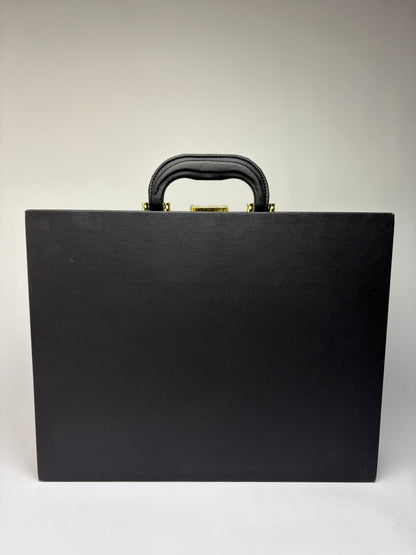 Vintage Versace Leather Jewelry Box Black Gold