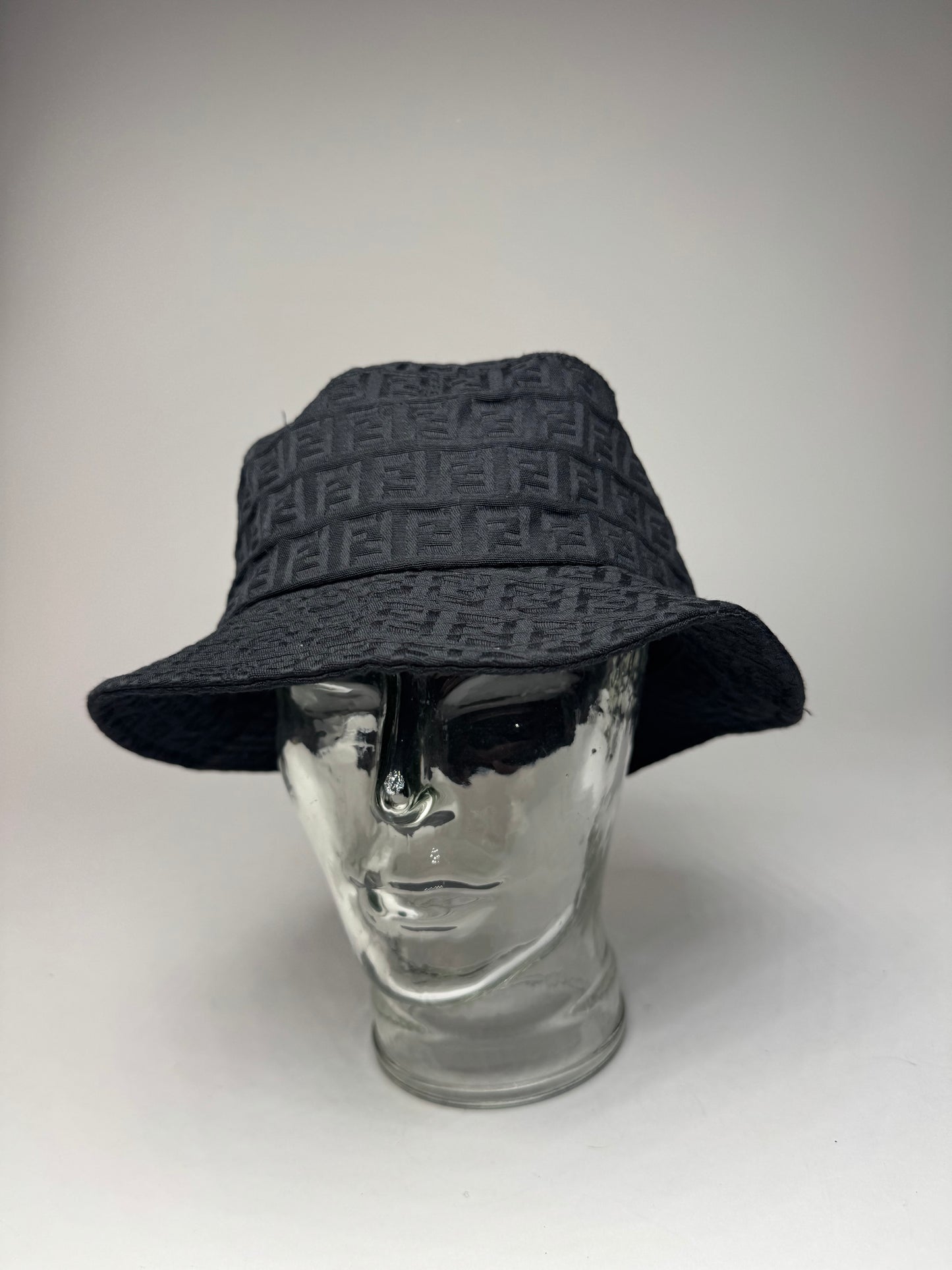 Vintage Fendi Monogram Bucket Hat Black