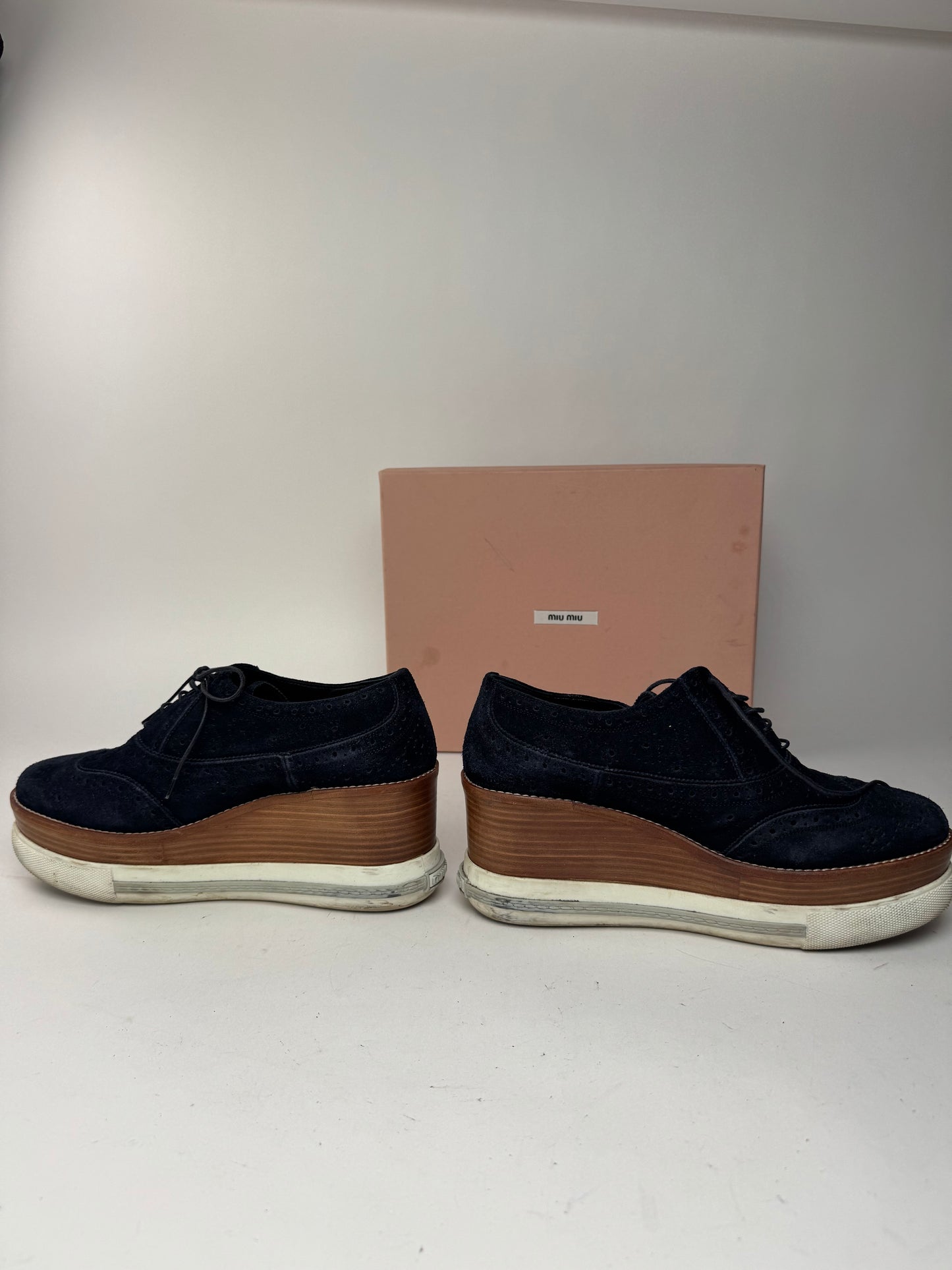 Vintage Miu Miu Suede Sneaker Navy Brown EU40