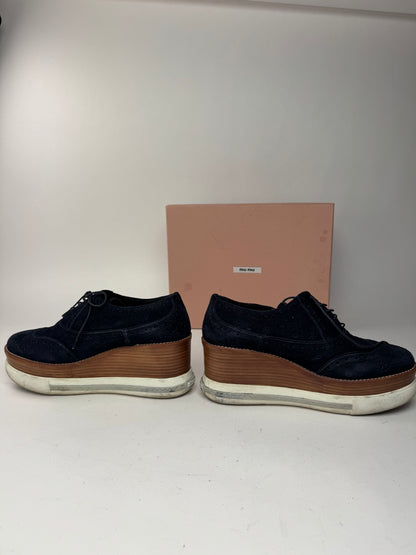 Vintage Miu Miu Suede Sneaker Navy Brown EU40