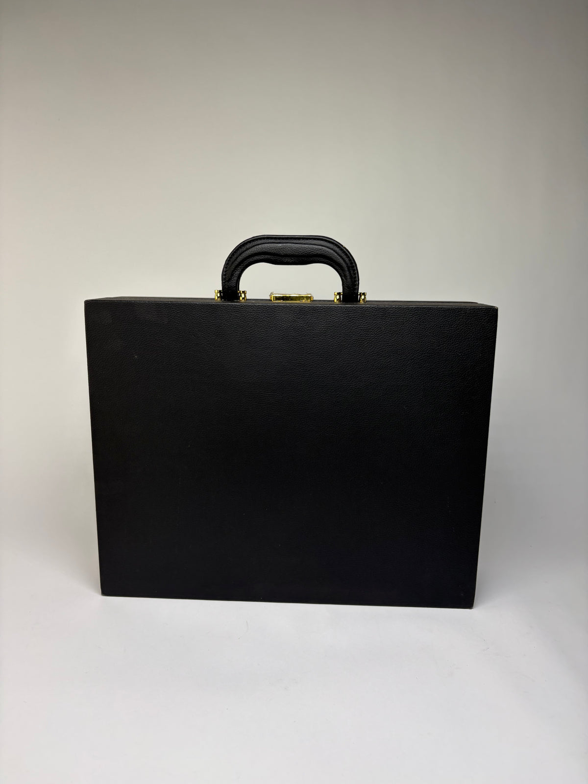 Vintage Versace Leather Jewelry Box Black Gold