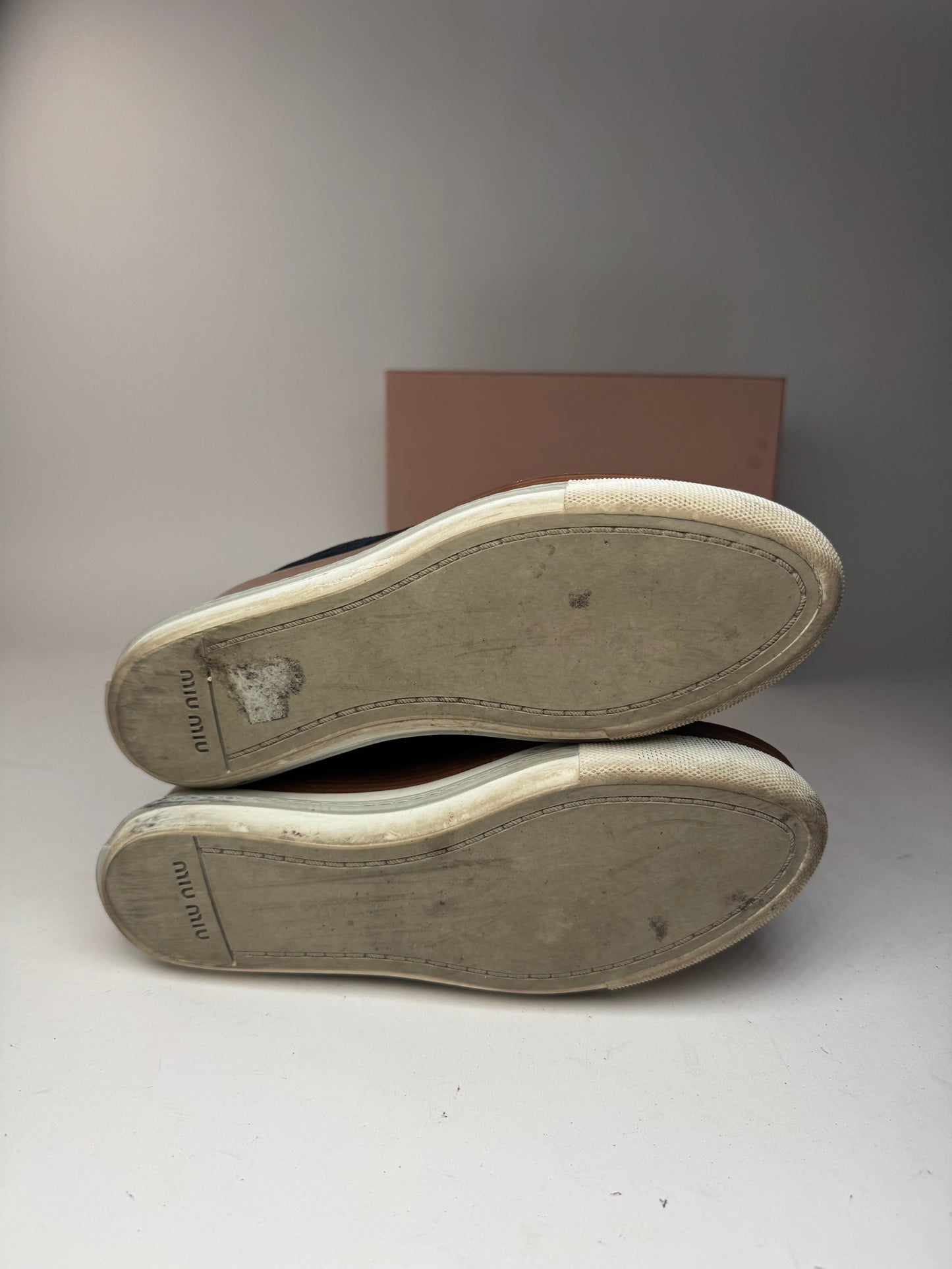 Vintage Miu Miu Suede Sneaker Navy Brown EU40