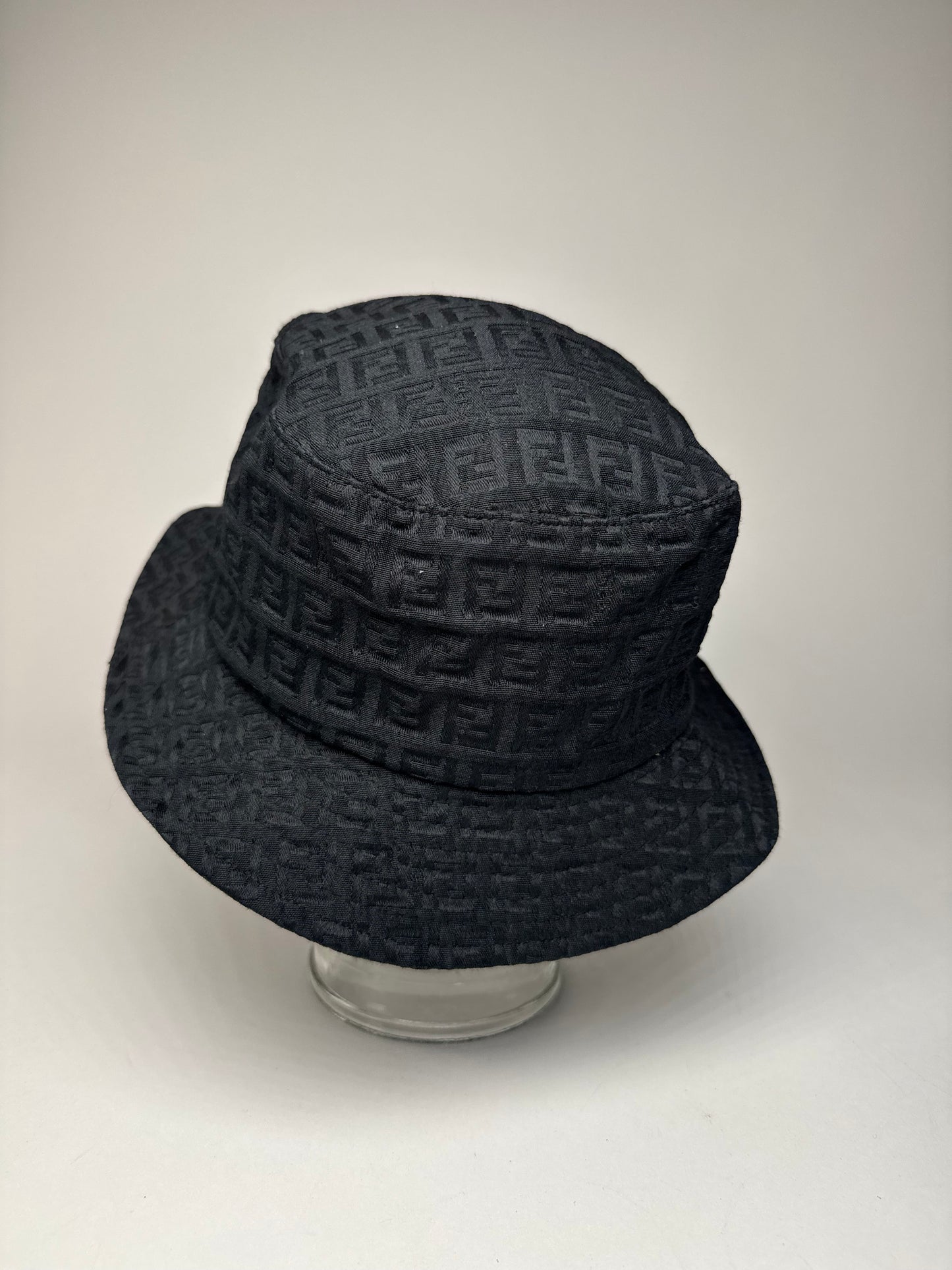 Vintage Fendi Monogram Bucket Hat Black