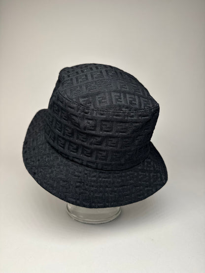 Vintage Fendi Monogram Bucket Hat Black