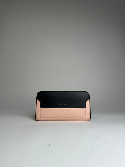 Vintage Marni Leather Wallet Rose Black