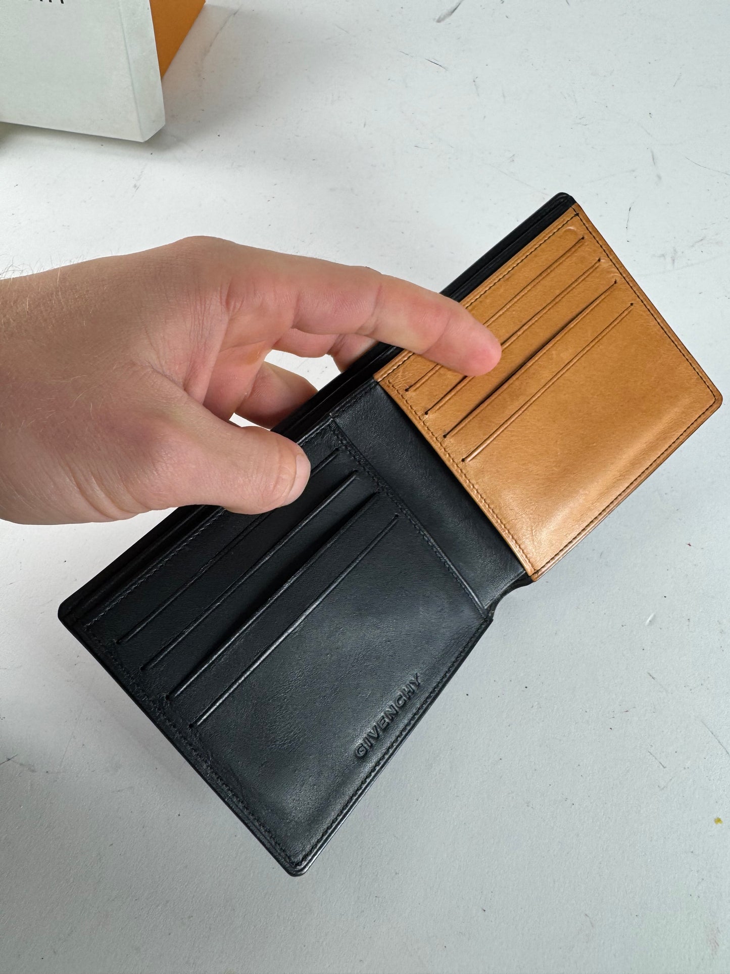 Vintage Givenchy Flapable Leather Card Holder / Wallet black