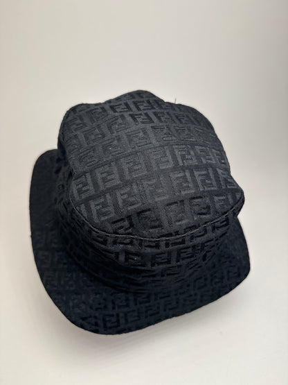 Vintage Fendi Monogram Bucket Hat Black