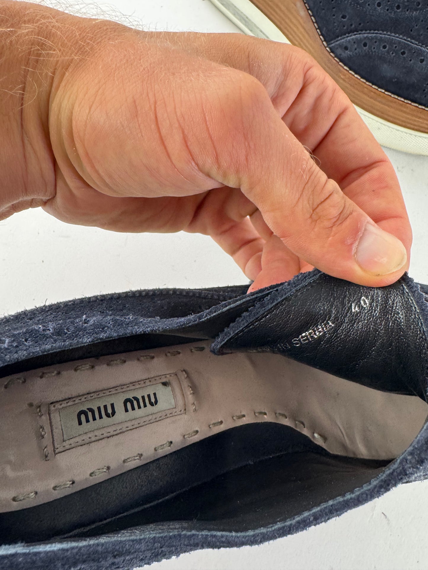 Vintage Miu Miu Suede Sneaker Navy Brown EU40