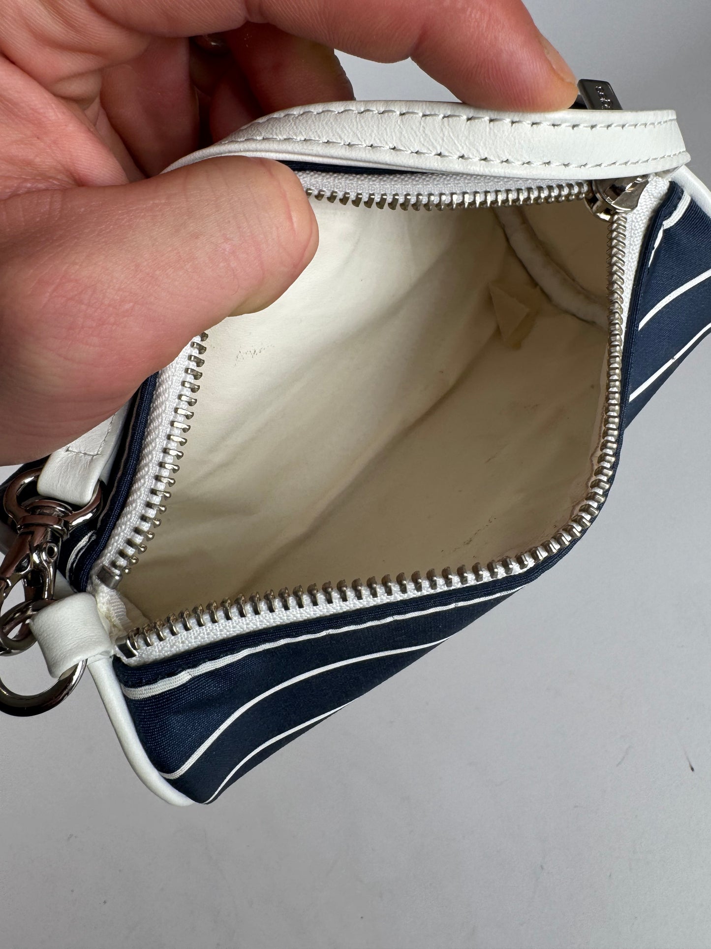 Vintage Courres Mini Bag Navy White Striped