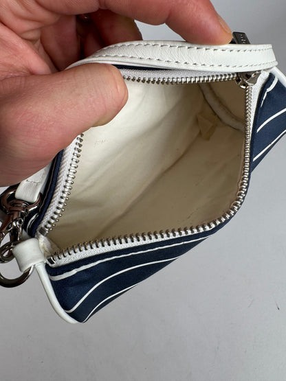 Vintage Courres Mini Bag Navy White Striped