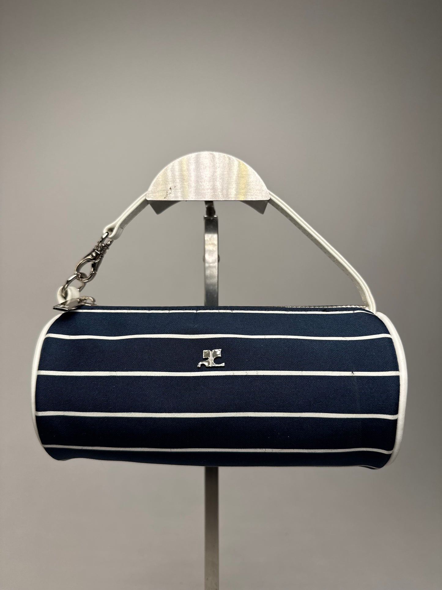 Vintage Courres Mini Bag Navy White Striped