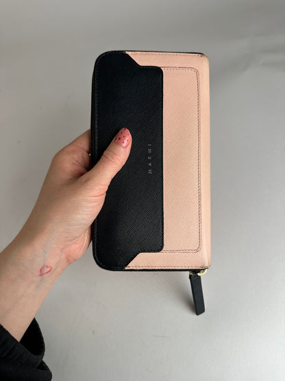 Vintage Marni Leather Wallet Rose Black