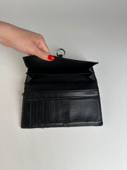 Vintage Gucci Monogram Horsebit Long Wallet Black