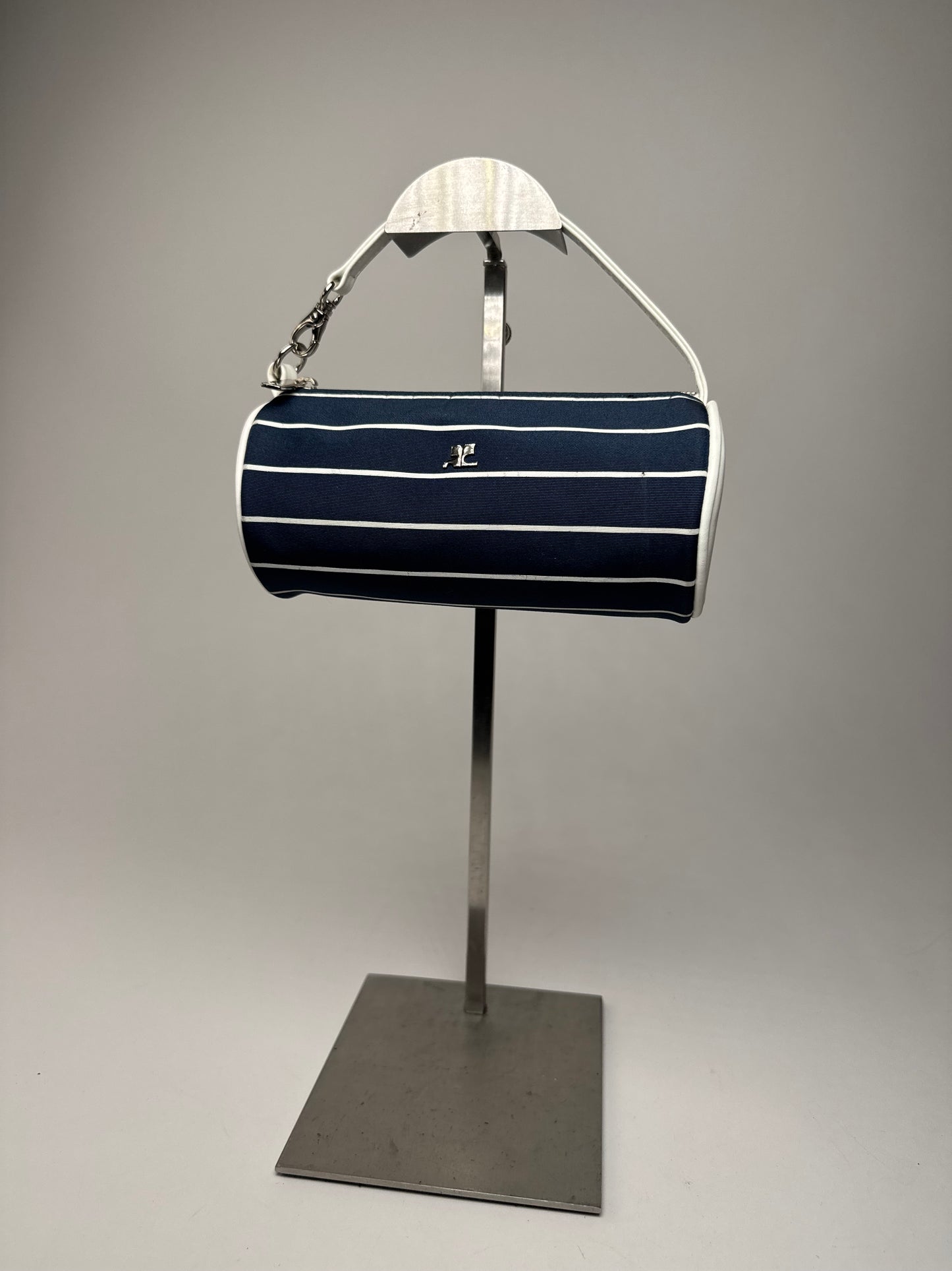 Vintage Courres Mini Bag Navy White Striped
