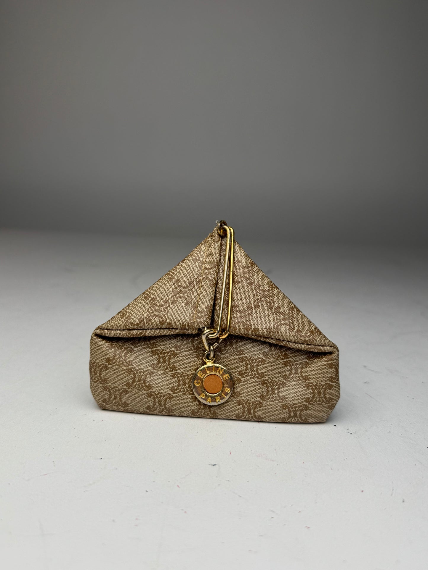 Vintage Celine Paris Leather Purse/Card Holder beige brown