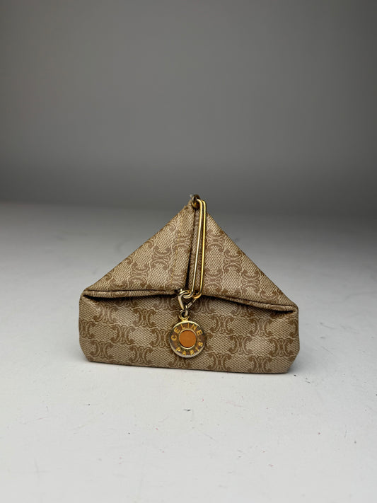 Vintage Celine Paris Leather Purse/Card Holder beige brown