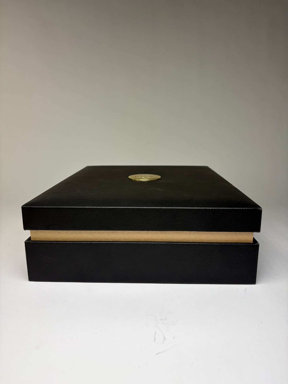 Vintage Versace Leather Jewelry Box Black Gold