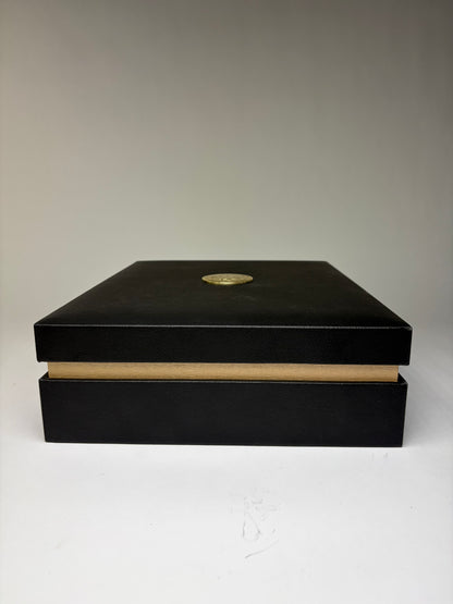 Vintage Versace Leather Jewelry Box Black Gold