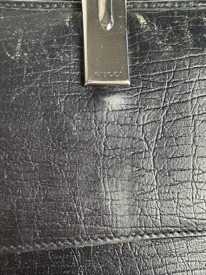 Vintage Gucci Monogram Horsebit Long Wallet Black