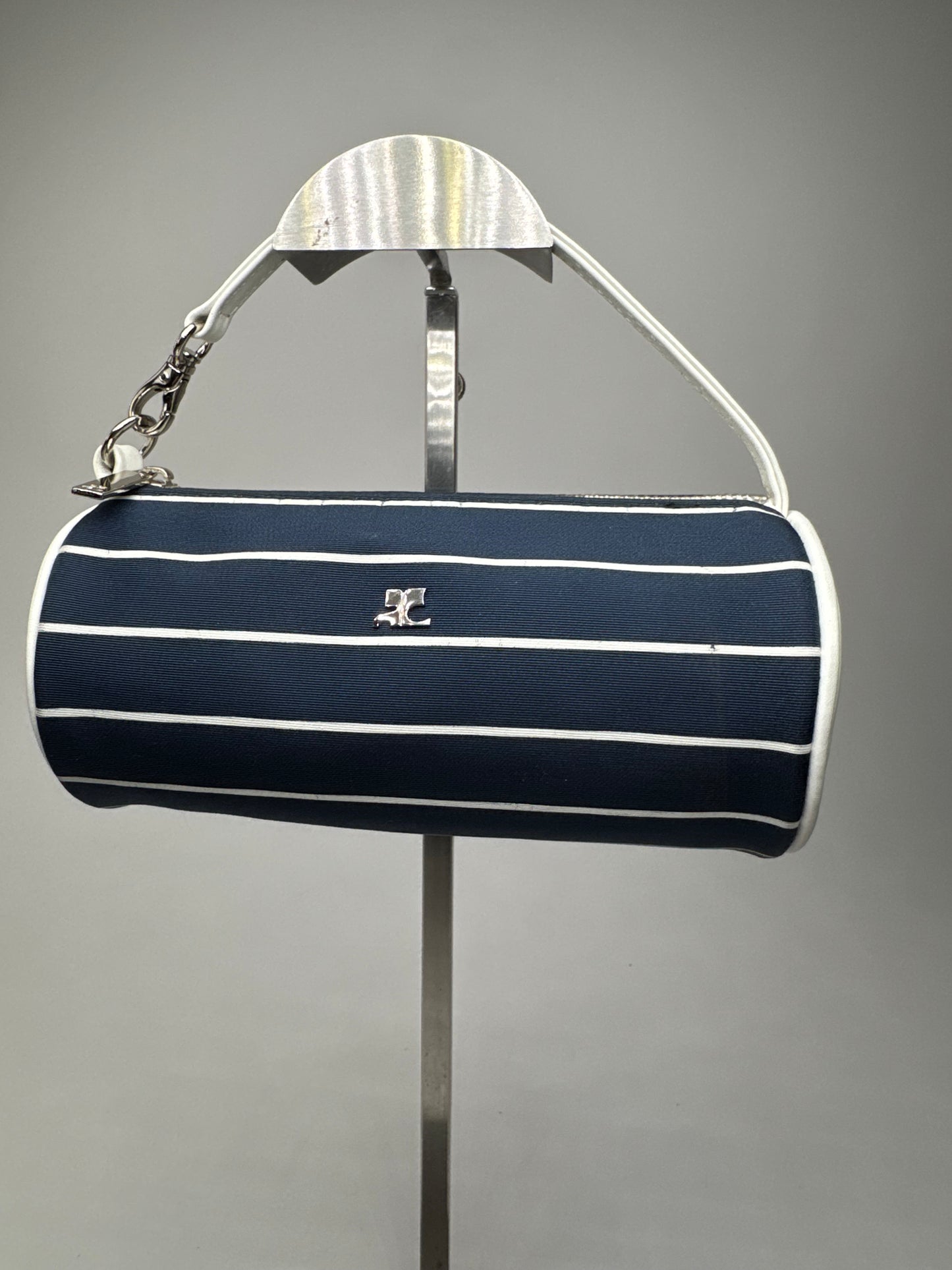 Vintage Courres Mini Bag Navy White Striped