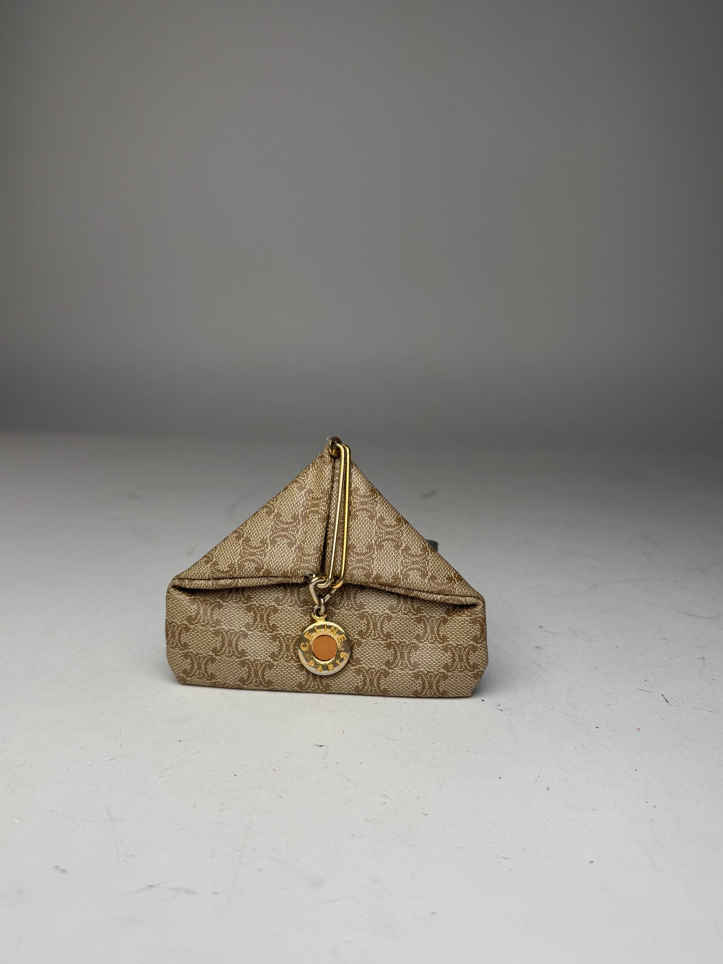 Vintage Celine Paris Leather Purse/Card Holder beige brown